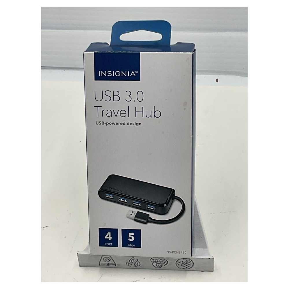 Insignia 4-Port USB 3.0 Travel Hub 5Gbps SuperSpeed USB-Powered NS-PCH6430‎